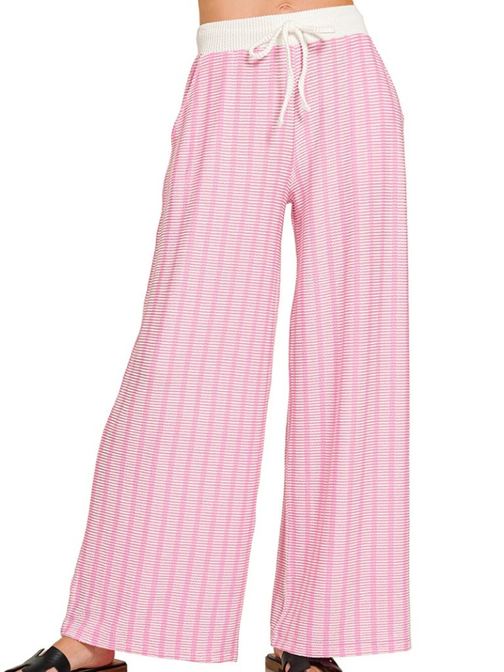 Raised rib striped lounge pants